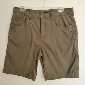 PRANA Mens olive brion shorts size 34